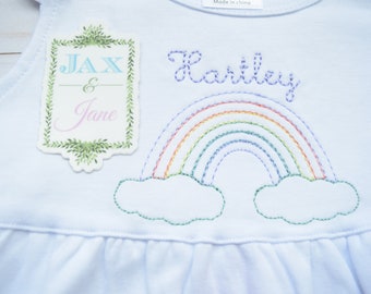 Vintage Stitch Rainbow Embroidery Design (Digital Download)
