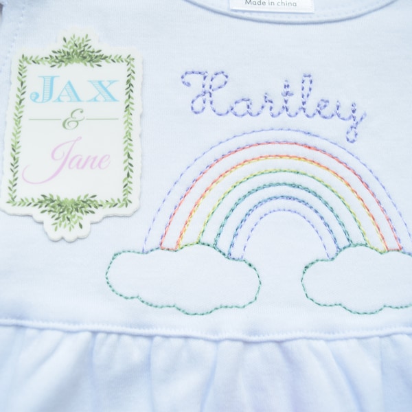 Vintage Stitch Rainbow Embroidery Design, Rainbow Embroidery Design, Quick Stitch Rainbow Embroidery, Rainbow Embroidery, Rainbow Applique