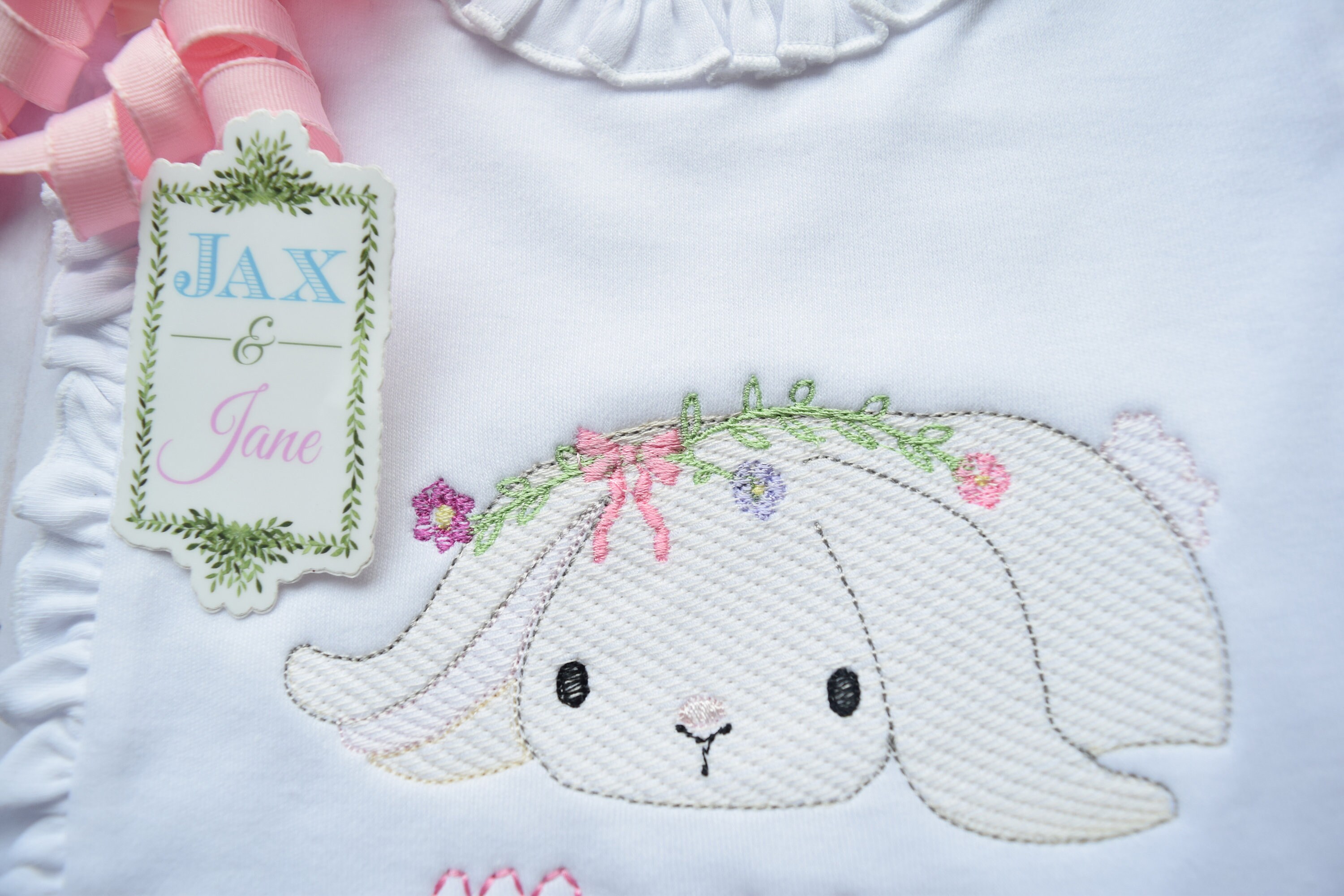 Rabbit Sketch Floral Embroidery Design, Easter Rabbit Sketch Embroidery ...