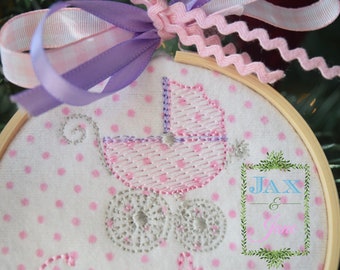 Baby Carriage Machine Embroidery Design (Digital Download)