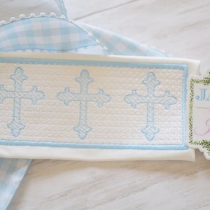 Kreuz Faux Smock Stickmuster, Kreuz Stickmuster, Osterkreuz Stickmuster, Baby Hingabe Stickerei, Baby Taufe