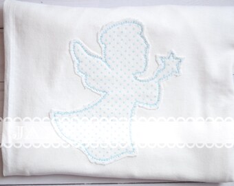 Blanket Stitch Angel Applique Design, Christmas Embroidery (3 Sizes, Digital Download)