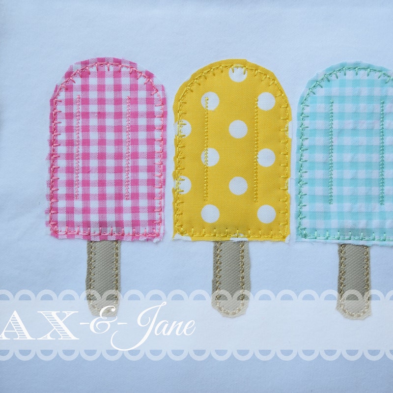 Applique Gingham Popsicle Short Set
