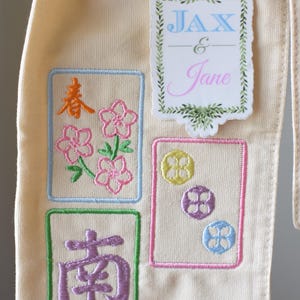 Mahjong Embroidery Designs, Mahjong Tile Embroidery Design, Mahjong party Embroidery, Grandmillennial Mahjong Embroidery, Mahjong Embroider