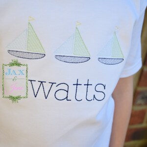 Sketch Stitch Sailboat Embroidery Design (Digital Download)
