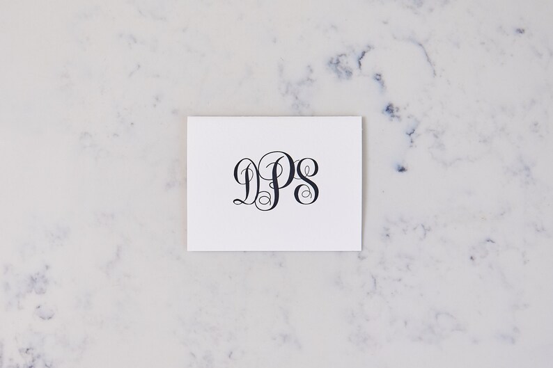 Monogram folded stationery