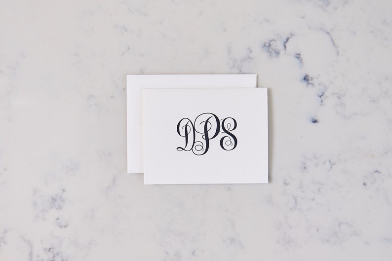 Monogram folded stationery
