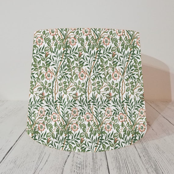 Handmade Tapered Drum Lampshade William Morris Willow Bough Green fabric 25cm