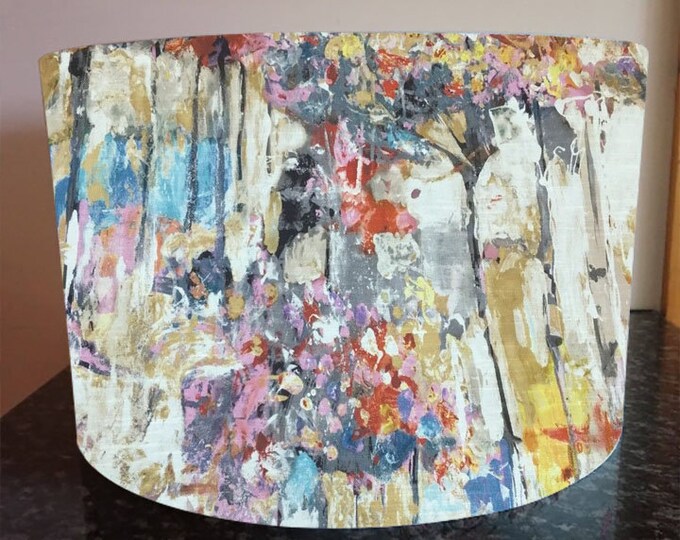 Lampshade / Handmade Light Shade / Oil Painted Look / for Floor Lamp