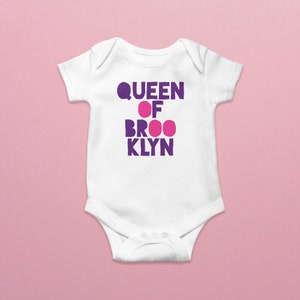 Queen of Brooklyn bodysuit, Brooklyn, Infant, Girls, Baby Shower, Made in NYC