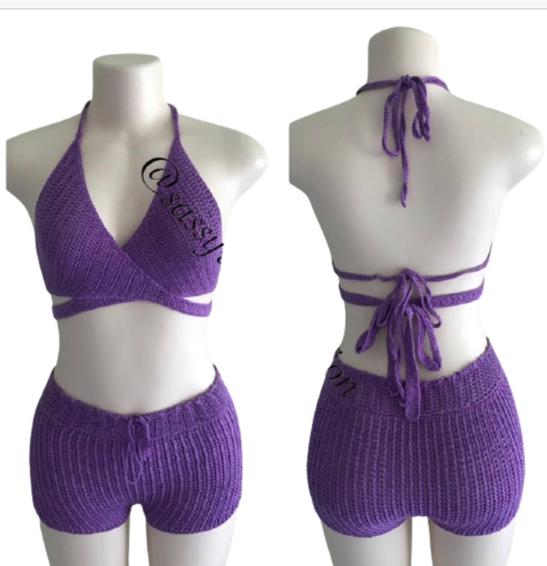 Crochet Shorts Set Crochet Suit Beach Short Set Etsy