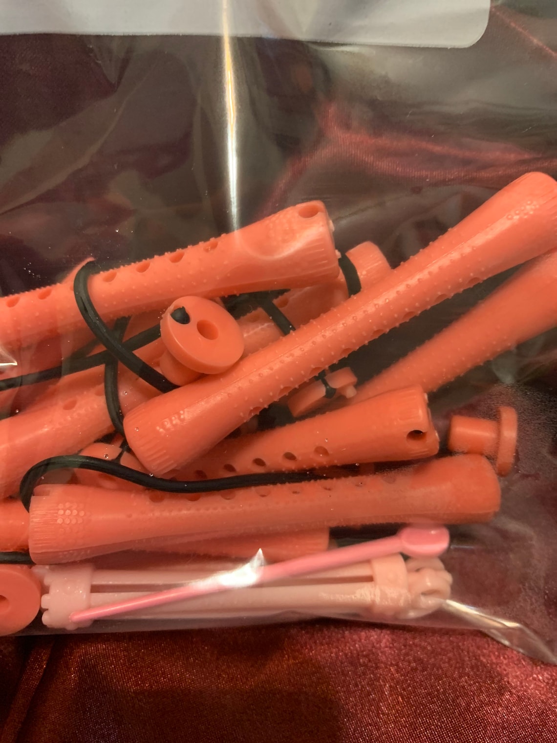 Set of 12 Orange Perm Rods w/ Elastic Snap Closure 1 Swivel Etsy