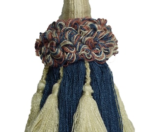 Conso Empress 21960 V08 DARK NAVY BLUE NATURAL 6/" Tassel Curtain Drapery Tieback