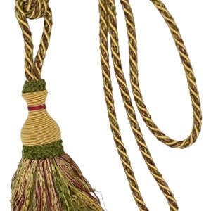 Decorative Drapery Curtain Tassel Tieback - YELLOW GOLD Green RED - Sold by the Piece