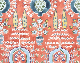 Thibaut MENDOZA SUZANI Print Drapery Upholstery Home Decor Fabric - 6 Colorways - Sold by the Yard