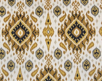 Mill Creek KENNEBEC SUSSEX Ikat SANDSTORM Home Decor Cotton Drapery Upholstery Pillow Sewing Fabric - 1.875 Yard Piece