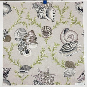 Gray Beachcomber Linen Cotton Fabric Memo Sample - Retired Thibaut Sumba Shell - 25" Square