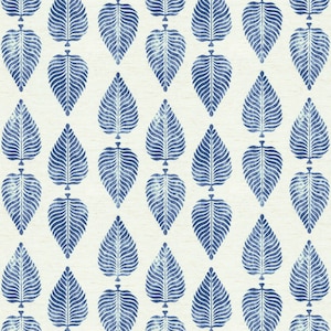 LEAF Pattern INK BLUE Home Decor Drapery Upholstery Pillow Sewing Fabric - Sold by the Yard