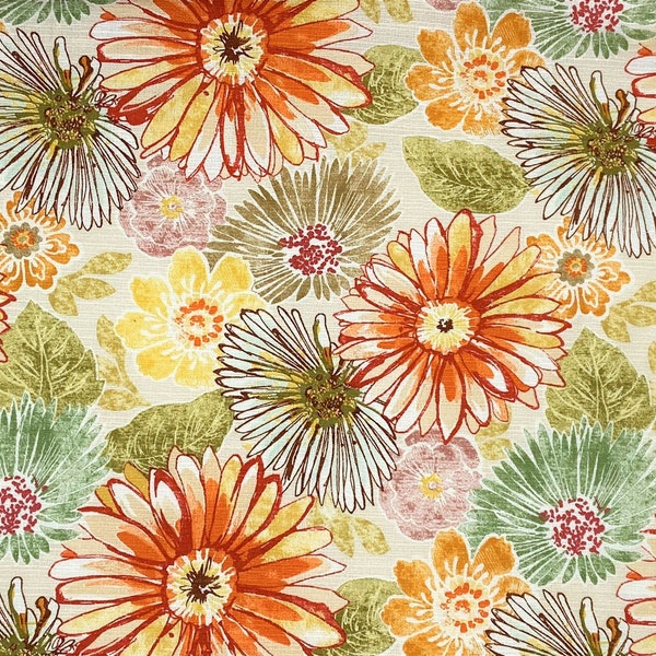 Mill Creek Raymond Waites LAURINDA Floral APRICOT Home Decor Drapery Curtain Upholstery Toss Pillow Remnant Sewing Fabric - Sold by the Yard
