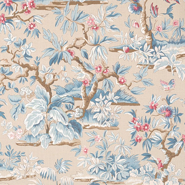Thibaut ELWOOD Linen Toile Drapery Pillow Upholstery Fabric - 5 Colorways - By the Yard