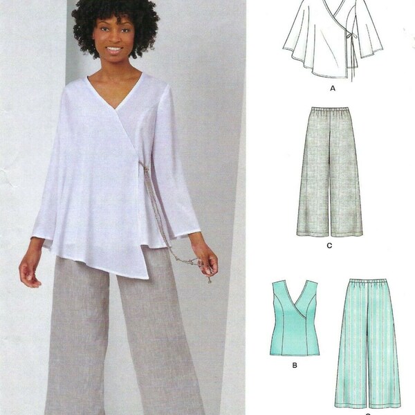 NEW LOOK Simplicity Sewing Pattern N6625, Misses Tops Pull On Pants Elastic , US Size 10-22, Factory Folded Uncut, Direction Insert Included