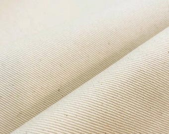 Tela de tapicería para cojín de almohada de mezclilla de algodón de color natural - cortada a medida