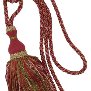 Decorative Drapery Curtain Tassel Tieback - CHERRY RED Pink GREEN - Sold by the Piece