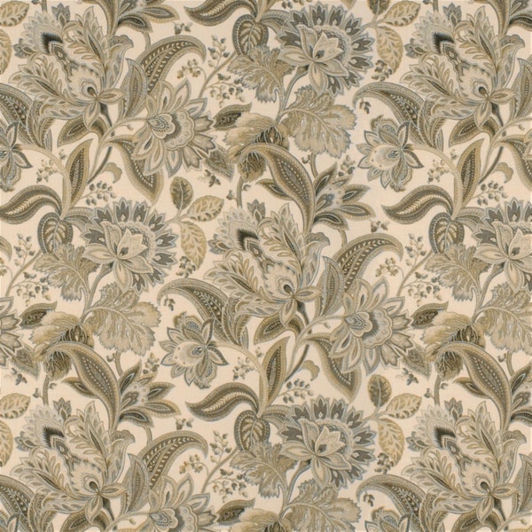Mill Creek VALDOSTA Cliffside Jacobean Floral DRIFTWOOD Home Decor Drapery Curtain Upholstery Pillow Sewing Fabric - Sold by the Yard
