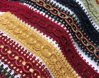 Scroll Gimp Braid Trim, Flat Trimming, Home Decor Crafting Braid, 1.75&quot; Width - Sold by the Yard