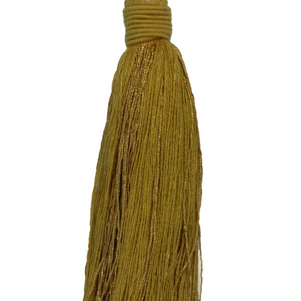 Conso Trims Duke Collection 11885 Color D03 COIN GOLD 5" Decorative Cushion Tassel with 2.5" Loop - Sold by the piece