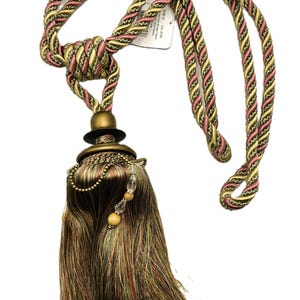 Decorative Drapery Curtain Tassel Tieback - Trimland Cavalier Collection 3378-10 - PINK YELLOW GREEN - Sold by the Piece
