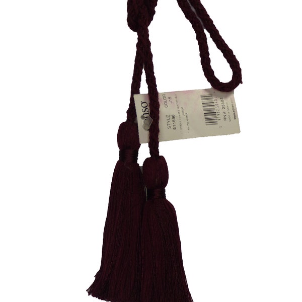 Conso DEEP BURGUNDY Decorative Chair Tie 5" Tassels 27" Cord Spread - Duke Collection 11696 Color J15 - Sold by the Piece