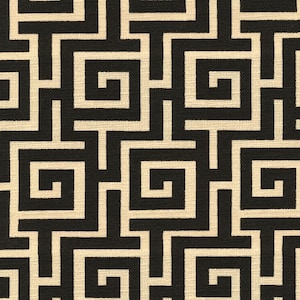 Mill Creek Geometric TUXEDO BLACK Cotton Drapery Upholstery Pillow Sewing Fabric - One Yard Piece