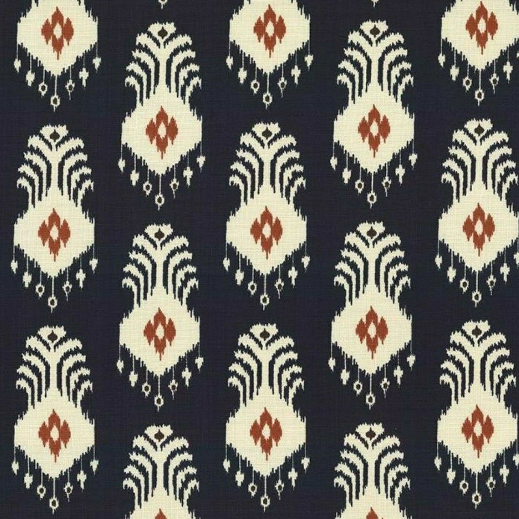 Blue Ikat Cotton Drapery Cushion Pillow Upholstery Fabric: Mill