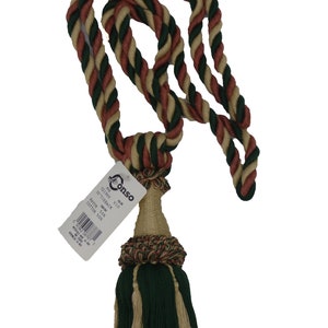 Decorative Drapery Curtain Tassel Tieback - Conso 21960 V10 HUNTER GREEN Wheat CLAY - Sold by the Piece