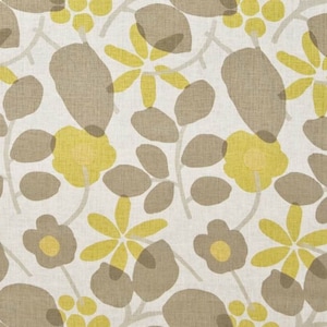 P Kaufmann BURLINGTON Floral MINK Home Decor Linen Drapery Pillow Upholstery Sewing Fabric - Sold by the Yard
