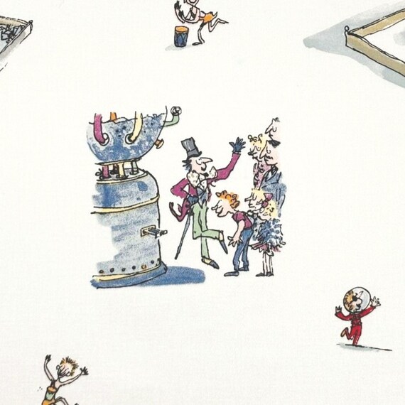 Child Storybook Cotton Print Drapery Pillow Cushion Upholstery Fabric: By the Yard