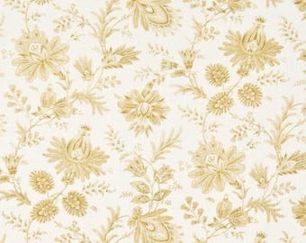Cortina de lino con estampado floral jacobino marrón, almohada, tela: Mill Creek Sakari Camel (cortada a medida)