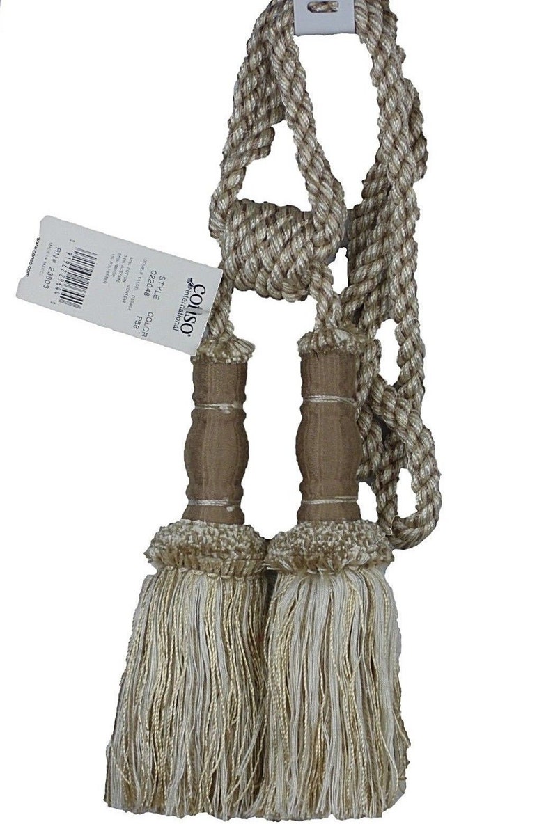 4 1//2/" Dark Amber /& Gold Key Tassels ~ Tiebacks Sewing Trim Tiebacks SET OF 2 +