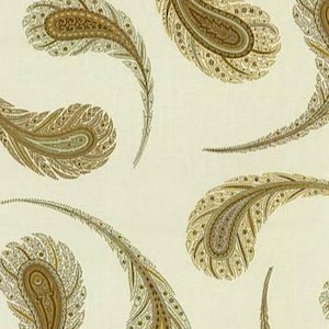Paisley Cotton Drapery Upholstery Pillow Fabric: Waverly Iman Home ZENA Opal - 1.5 Yard Remnant Piece