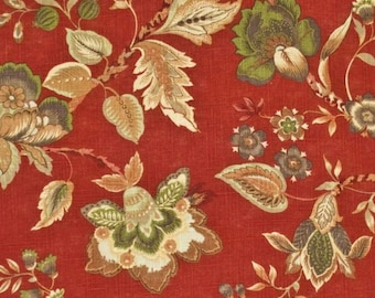 Edgar PRESTON HALL Floral SIENNA Lino Cortina Tapicería Almohada Tela - cortada a medida