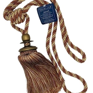 Decorative Drapery Curtain Single Tassel Tieback - Trimland 3382-10 TERRACOTTA CREAM  - Sold by the Piece