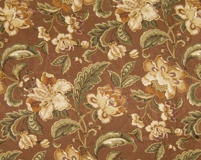Mill Creek Floral CINNAMON Brown Home Decor Drapery Curtain Valance ...