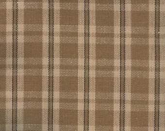 Woven HOMESPUN Stripe FLINT BROWN Country Home Decor Cotton Drapery Pillow Upholstery Sewing Fabric - Sold By the Yard
