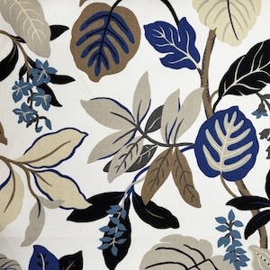 P Kaufmann ROSSANO Floral BLUESTONE Home Decor Cotton Drapery Upholstery Pillow Sewing Fabric - Sold By the Yard