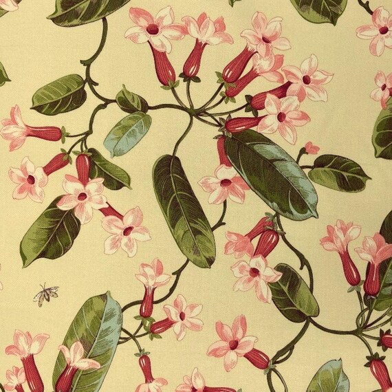 Braemore BLOSSOM Botanical TRUMPET FLORAL Home Decor Cotton Drapery Upholstery Pillow Sewing Fabric - Sold by the Yard