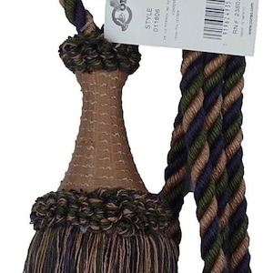 Decorative Drapery Curtain Tassel Tieback - Conso 11808 N11 TOBACCO BROWN PURPLE - Sold by the Piece