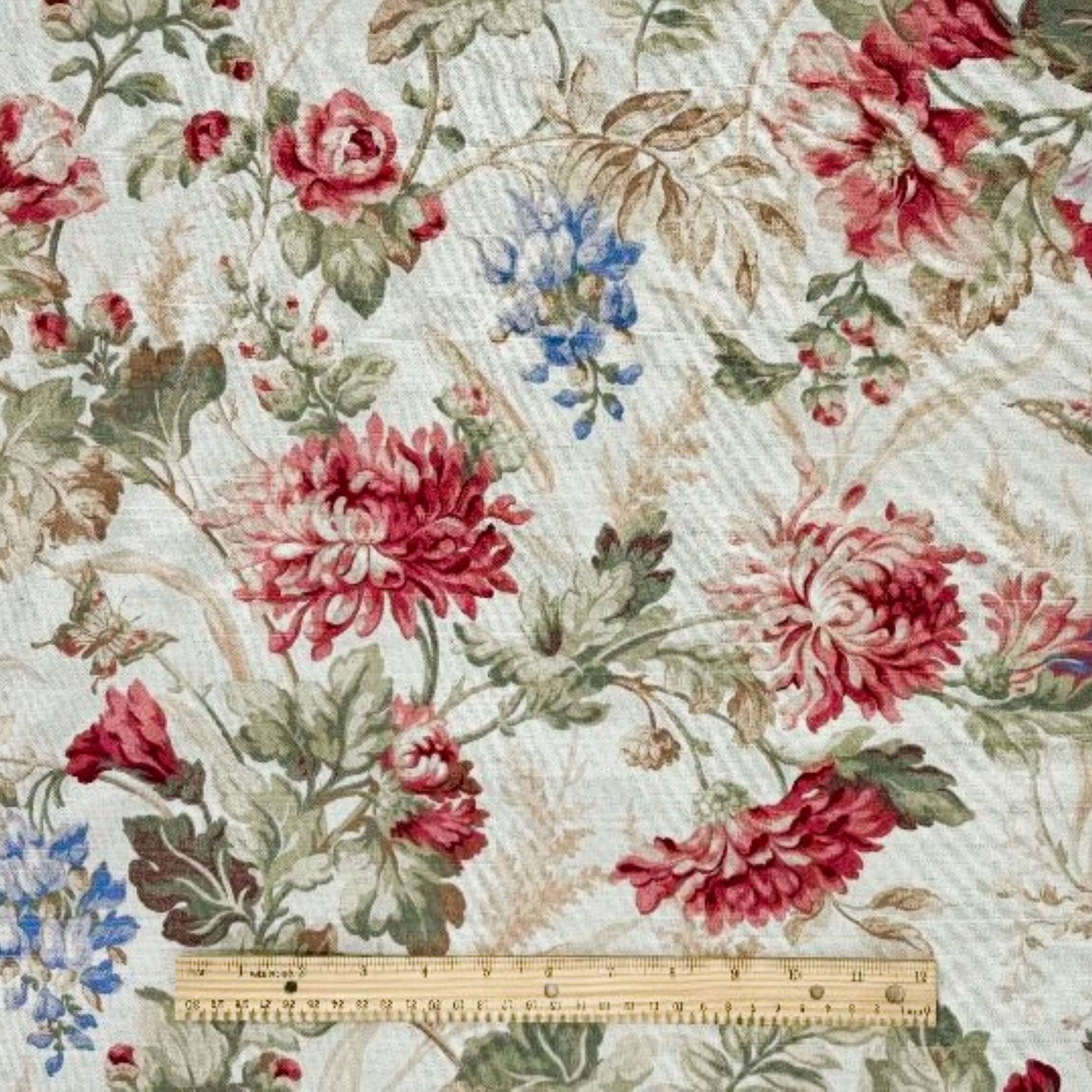 Mill Creek Raymond Waites Vintage Floral PARCHMENT Cotton Drapery