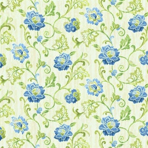Waverly REFRESH Watercolor Floral CAPRI BLUE Home Decor Cotton Drapery Upholstery Pillow Sewing Fabric - Sold by the Yard
