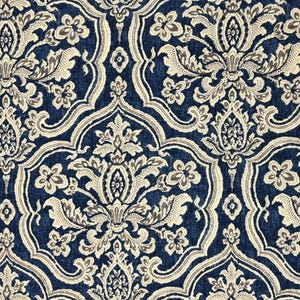 Braemore Damask DELFT Home Decor Cotton Drapery Upholstery Pillow Sewing Fabric - Sold by the Yard